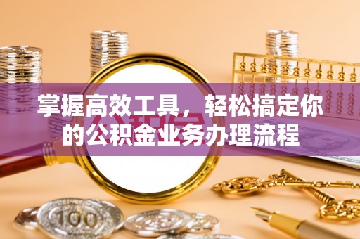 辰溪掌握高效工具，轻松搞定你的公积金业务办理流程