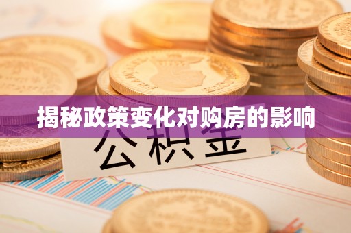 辰溪揭秘政策变化对购房的影响