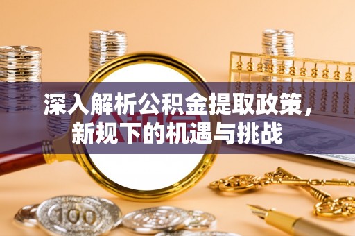 辰溪深入解析公积金提取政策，新规下的机遇与挑战