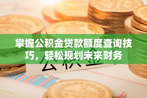 辰溪掌握公积金贷款额度查询技巧，轻松规划未来财务