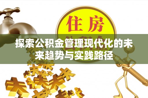 辰溪探索公积金管理现代化的未来趋势与实践路径