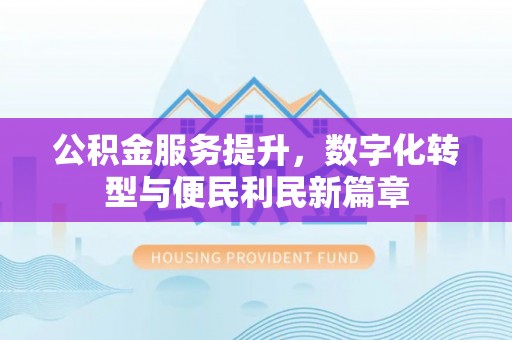辰溪公积金服务提升，数字化转型与便民利民新篇章