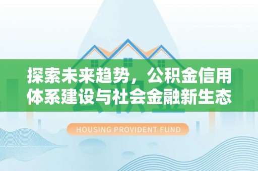 辰溪探索未来趋势，公积金信用体系建设与社会金融新生态
