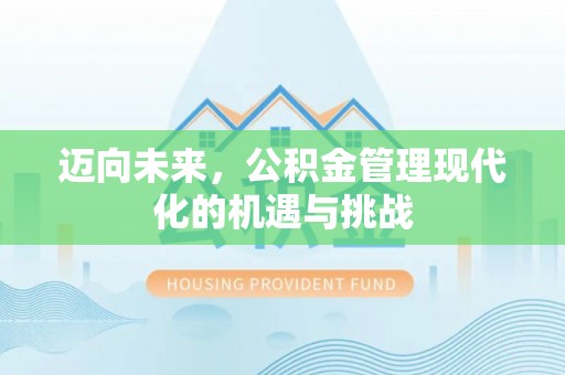 辰溪迈向未来，公积金管理现代化的机遇与挑战